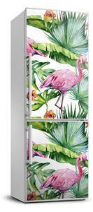 Matrica hűtőre A levelek és a flamingók