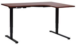 Bal oldali fekete és sötétbarna elektromosan állítható íróasztal 160 x 59 cm DESTINES