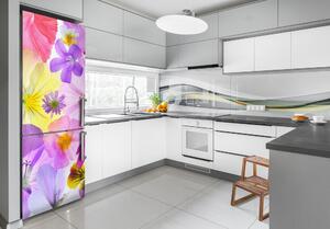 Matrica hűtőre Színes virágok