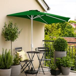 Balkon napernyő félkör alakú 2,7 m sötétzöld karral