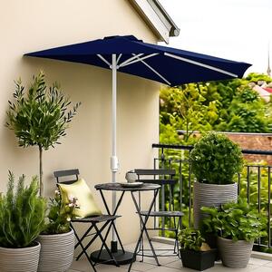 Balkon napernyő félkör alakú 2,7 m sötétkék karral