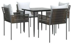VidaXL Kerti Étkezőgarnitúra - 5 részes - Polyrattan