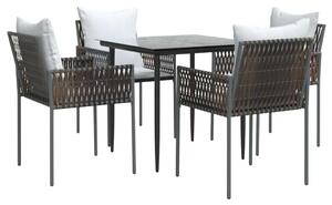 VidaXL Kerti Étkezőgarnitúra - 5 részes - Polyrattan