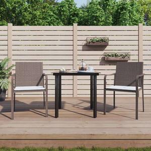VidaXL 3-részes polyrattan és acél kerti étkezőgarnitúra párnával