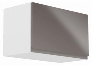 Felsőszekrény, fehér/szürke extra magasfényű, AURORA G60KN