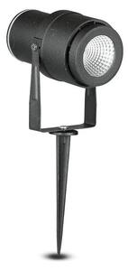 V-TAC 12W, fekete, földbe szúrható talajlámpa, IP65, meleg fehér - SKU 217544