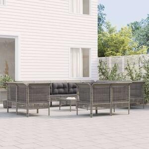 VidaXL Polyrattan Kerti Ülőgarnitúra - 13 részes - Szürke