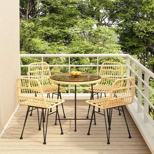 VidaXL Polyrattan Kerti Étkezőgarnitúra - 5 részes
