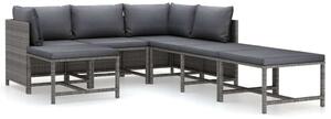 VidaXL Polyrattan Kerti Ülőgarnitúra - 7 részes, Szürke