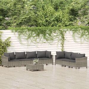 VidaXL Polyrattan Kerti Ülőgarnitúra - 8 részes - Szürke
