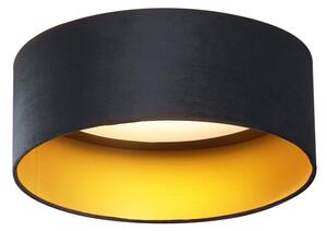 Modern mennyezeti lámpa fekete bársony 40 cm LED-del, 3 lépésben dimmelhető - Sue