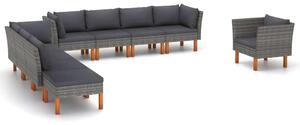 VidaXL Polyrattan Kerti Ülőgarnitúra - 9 részes