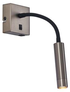 Modern fegyverszürke fali lámpa USB-C porttal - Gosna