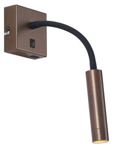 Modern bronz fali lámpa USB-C porttal - Gosna