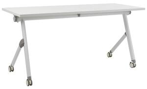 Összecsukható íróasztal BENDI Fehér 160 cm 60 cm kerekekkel