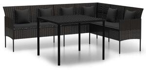 VidaXL Kerti Étkezőgarnitúra - Polyrattan - Fekete - 2 részes