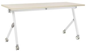 Összecsukható íróasztal BENDI Világosbarna 160 cm 60 cm kerekekkel