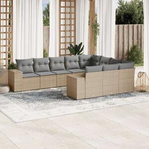 VidaXL Polyrattan Kerti Ülőgarnitúra - 10 részes - Bézs