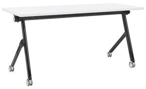 Összecsukható íróasztal BENDI Fehér 160 cm 60 cm kerekekkel