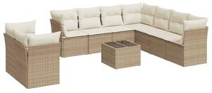 VidaXL Polyrattan Kerti Ülőgarnitúra - 10 részes - Bézs