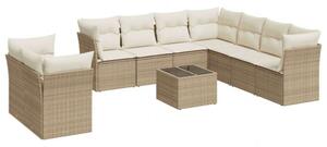 VidaXL Polyrattan Kerti Ülőgarnitúra - 10 részes - Bézs
