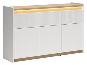 Komód Etrsalo 100, Laminált forgácslap, 95x154x40cm, Világosszürke, Tölgy