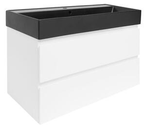 Fürdőszoba szekrény mosdóval SAT B-Way 99x50x45 cm fehér fényű BWAY2100WU2BB