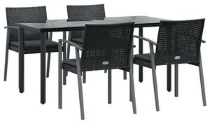Polyrattan Kerti Étkezőgarnitúra - 5 részes