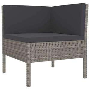 Polyrattan Kerti Ülőgarnitúra - 5 részes - Szürke