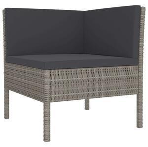 Polyrattan Kerti Bútorszett - 4 részes - Szürke