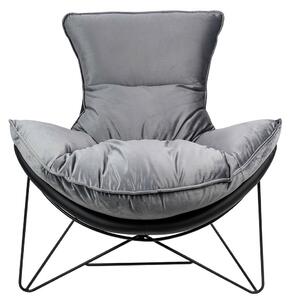 King Home Otilia Stand Fotel Bársony Sötétszürke Modern