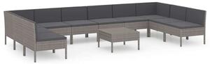 VidaXL Polyrattan Kerti Ülőgarnitúra - 11 részes
