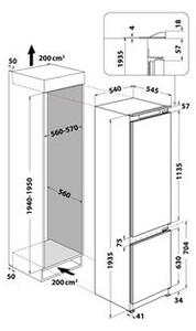 Whirlpool WHC20D013D1 Beépíthető alulfagyasztós hűtőszekrény