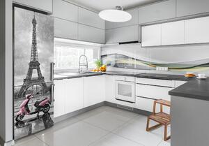 Hűtőre ragasztható matrica Eiffel-torony robogó