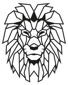 Fém fali dekoráció, oroszlán, fekete - LION
