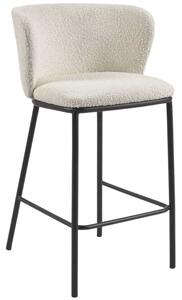 Fehér szövet bárszék Kave Home Ciselia 65 cm