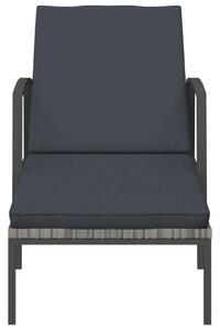 VidaXL Napozóágy - Polyrattan - Szürke - 195cm