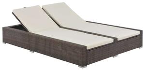 RelaxDays - Kétszemélyes Napozóágy - Polyrattan - Barna