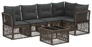 VidaXL Kerti Kanapé Szett 6 pcs Szürke polirattan