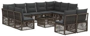 VidaXL Kerti Kanapé Szett 12 pcs Szürke polirattan