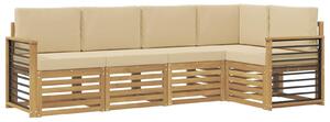 VidaXL Kültéri kanapé szett 5 pcs Fehér és Bézs 247 x 128,5 x 73 cm
