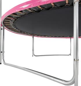 Jampino trambulin 2,44 méter átmérőjű védőhálóval és létrával rózsaszín