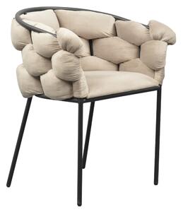 Étkezőszék, szürkésbarna Taupe Velvet szövet/fekete, DOROTA