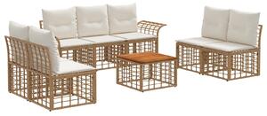 VidaXL Kültéri kanapé szett 8 pcs Természetes és Krémszínű Fehér