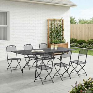 VidaXL Kert étkező szett 7 pcs Antracitszürke 212 x 90 x 76 cm