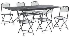 VidaXL Kert étkező szett 7 pcs Antracitszürke 212 x 90 x 76 cm