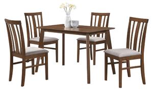 Étkezőgarnitúra 1+4, dió/bézs, ROIS SET