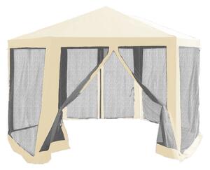 Kerti pavilon sátor, 3,9x2,5x3,9m, bézs/fekete, RINGE TYP 2+6 oldal