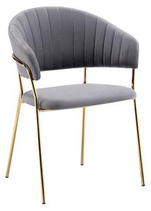 Design étkezőszék, szürkésbarna Velvet szövet/gold króm arany, DASMIN TYP 1