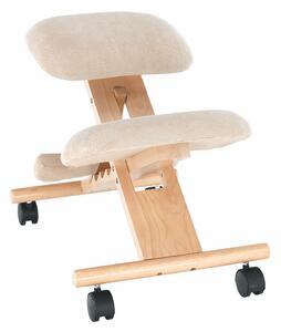Ergonomikus térdelőszék, krémszínű/bükkfa, GROCO